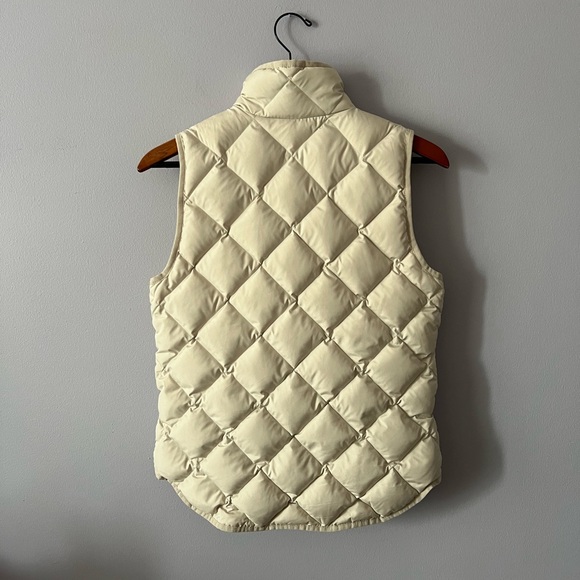 J. Crew Off-White Puffer Vest with Gold-Tone Zipper - Picture 6 of 7